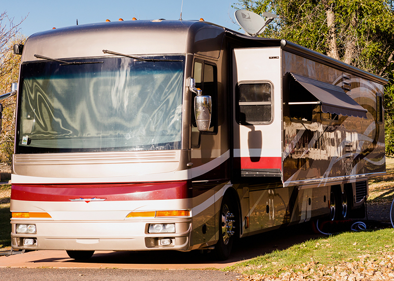 Class A RV motorhome seen after rv inspection services were preformed